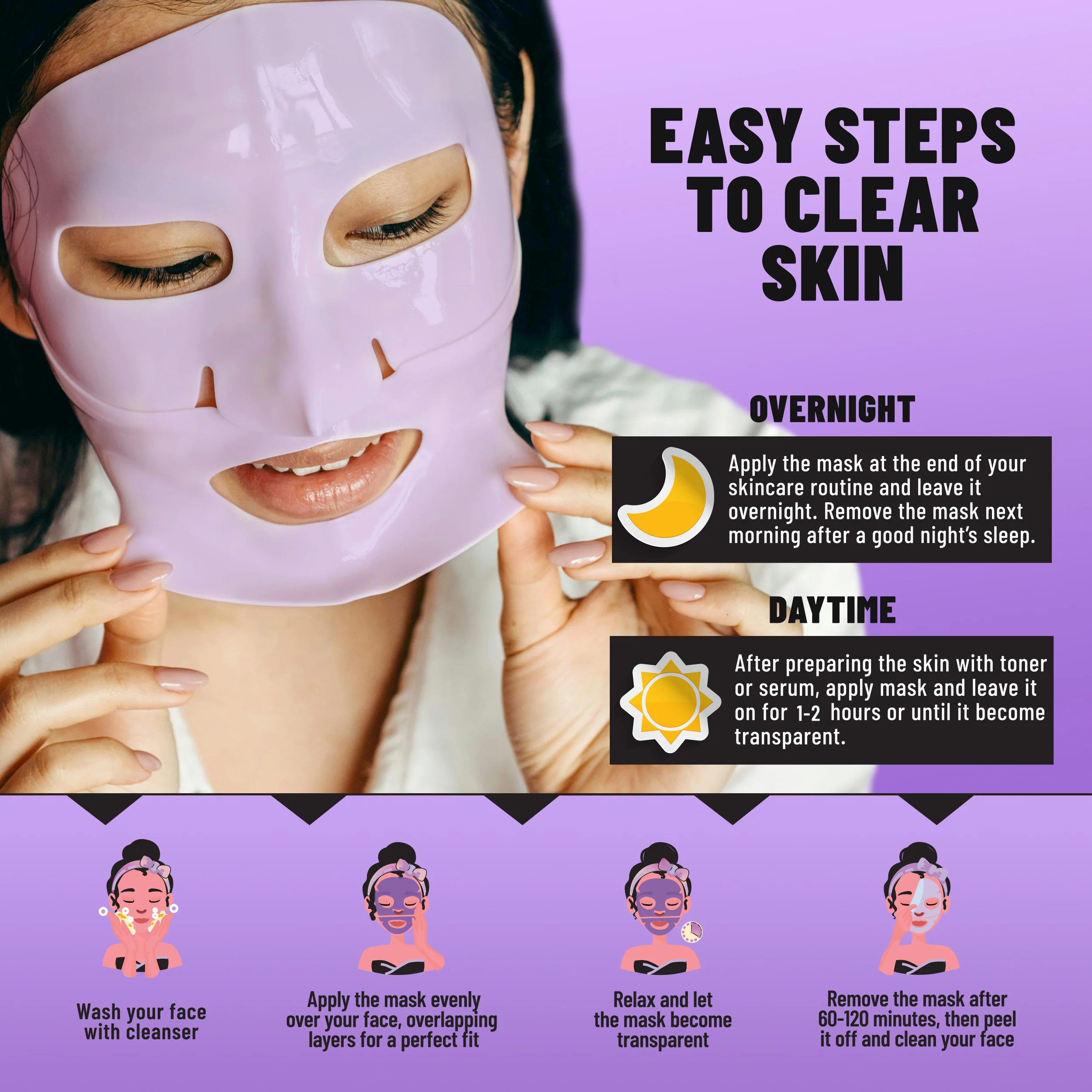 Bio-Collagen Overnight Face Mask, Hydrating & Nourishing Sheet Mask with Collagen, Hyaluronic Acid & Niacinamide, 6 masks - Image 6